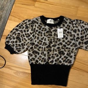 7for all Mankind Mohair/nylon puffed sleeve sweater top
